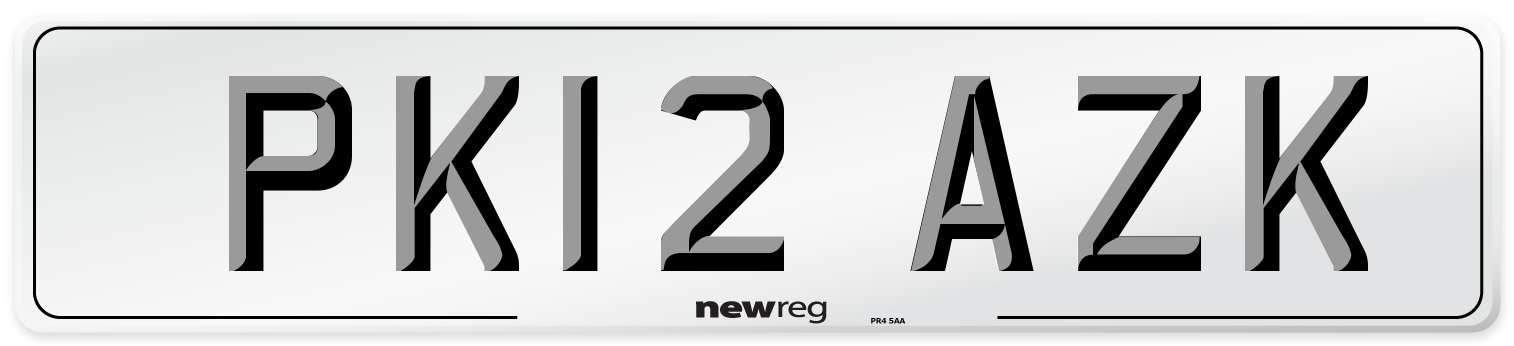 PK12 AZK Number Plate from New Reg